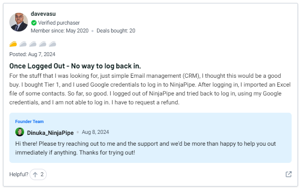 NinjaPipe Customer Reviews